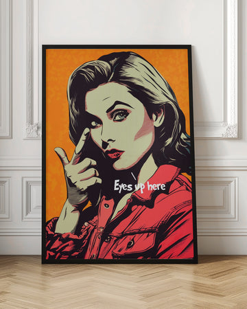 Pop Art Woman Pointing | Poster - Room Interior 1