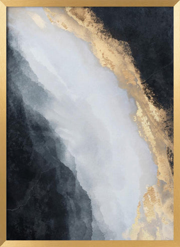 Golden Black Flow | Poster - Gold Frame Interior