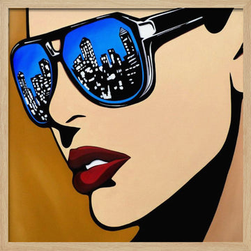 Reflective City Style | Poster - Wood Frame Interior