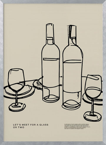 Wine and Conversation | Poster - Silver Frame Interior