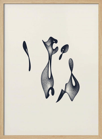 Fluid Ink Shapes | Poster - Wood Frame Interior
