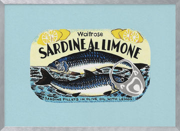 Lemon Sardine Can | Poster - Silver Frame Interior