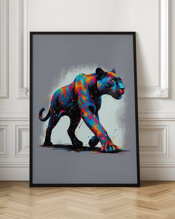 Colorful Black Panther | Poster - Room Interior 1