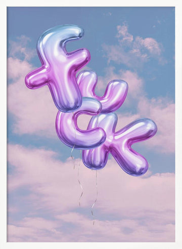 Floating Fuck Balloons | Poster - White Frame Interior