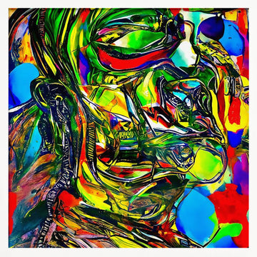 Vibrant Abstract Face | Poster - White Frame Interior