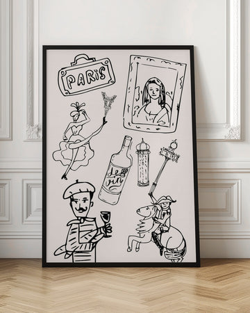 Parisian Icons Illustration | Poster - Room Interior 1