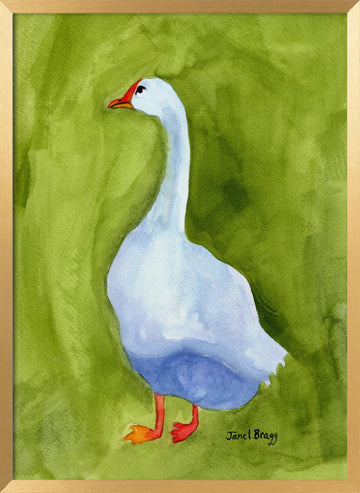 Elegant White Goose | Poster - Gold Frame Interior