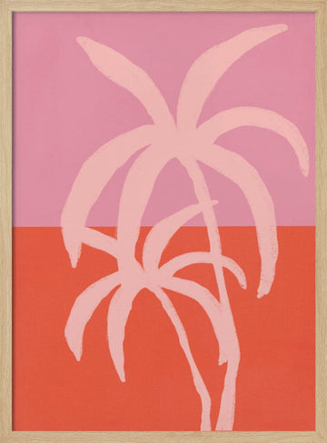 Pastel palms | Poster - Wood Frame Interior