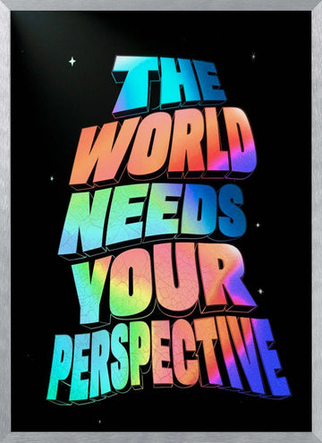 Vibrant Perspective Message | Poster - Silver Frame Interior