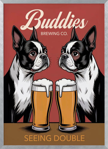 Seeing Double Brew | Poster - Silver Frame Interior