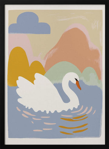 Swan's Dreamscape | Poster - Black Metal Frame Interior