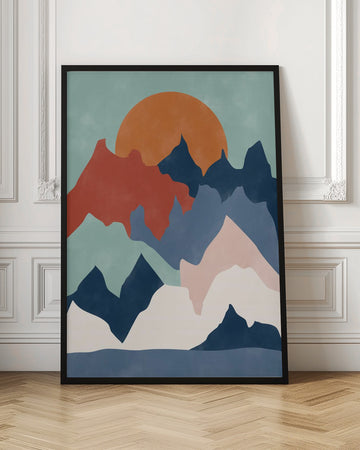 Colorful Mountain Sunset | Poster - Room Interior 1