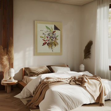 Daisies and Autumn Leaves & Ferns | Canvas - Room Interior 2