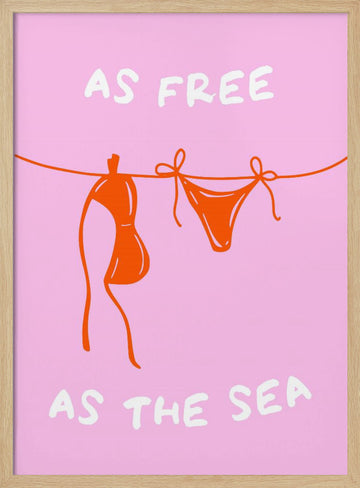 Free As The Sea | Poster - Wood Frame Interior
