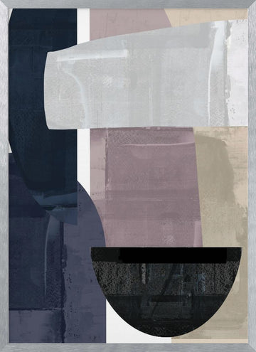 Modern Muted Geometry | Poster - Silver Frame Interior