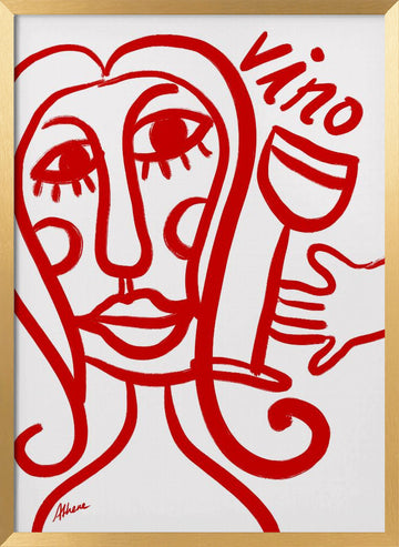 Vino Tinto | Poster - Gold Frame Interior
