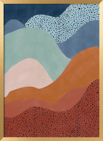 Earthy Layered Landscape | Poster - Gold Frame Interior