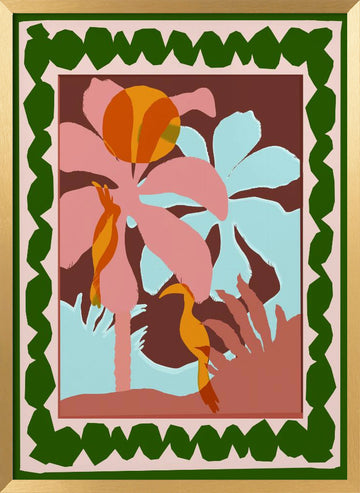 Tropical Birds Paradise | Poster - Gold Frame Interior