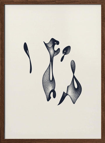 Fluid Ink Shapes | Poster - Walnut Frame Interior