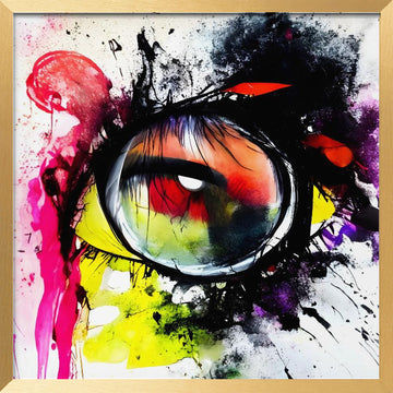 Colorful Abstract Eye | Poster - Gold Frame Interior