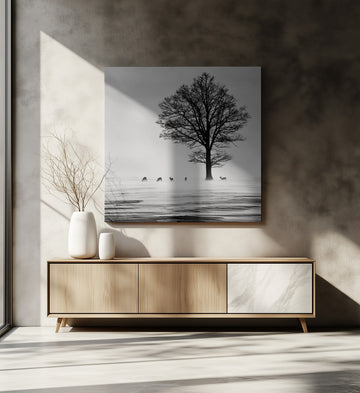 Winter Tree and Deer | Canvas - Room Interior 2