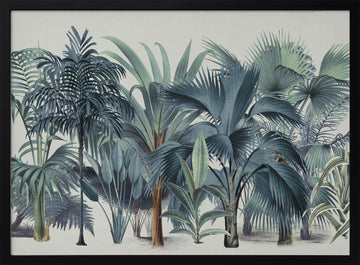 Lush Tropical Palm Jungle | Poster - Black Metal Frame Interior