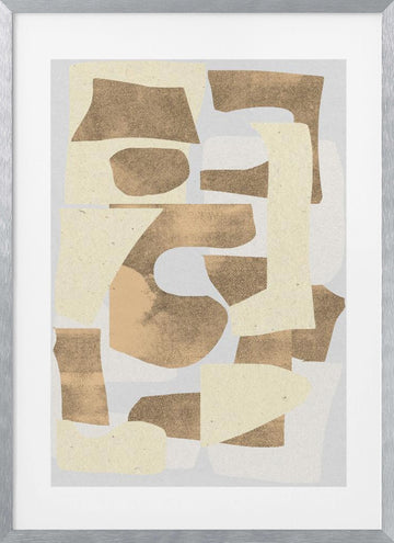 Earthy Fragments | Poster - Silver Frame Interior