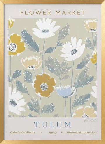 Soft Pastel Blooms | Poster - Gold Frame Interior