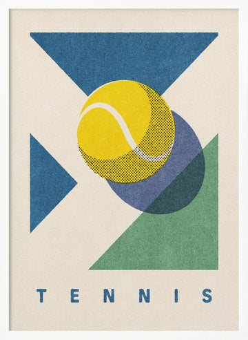 Geometric Tennis Ball | Poster - White Frame Interior