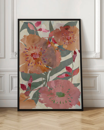 Warm Floral Blooms | Poster - Room Interior 1