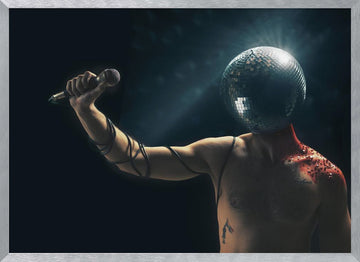 Disco Ball Performer | Poster - Silver Frame Interior