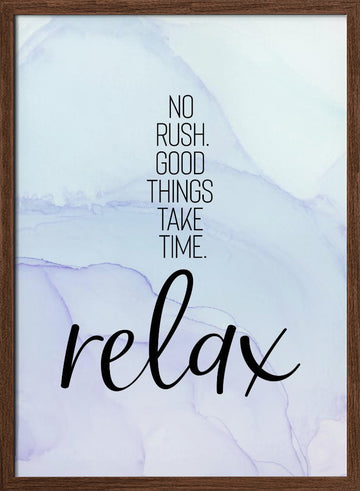 Serene Relaxation Quote | Poster - Walnut Frame Interior
