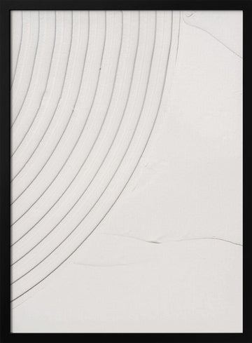 Curved White Texture | Poster - Black Frame Interior