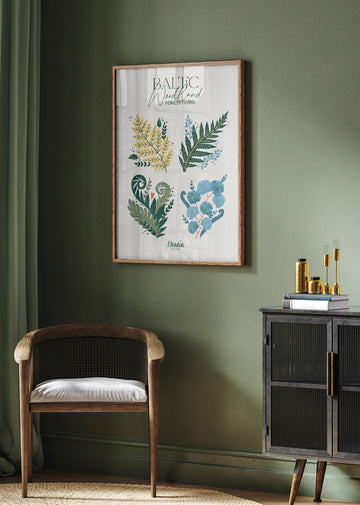 Baltic Woodland Ferns | Poster - Room Interior 2