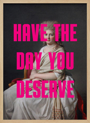 Sassy Pink Text Portrait | Poster - Wood Frame Interior