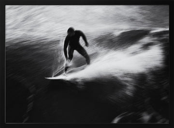Surfer's Dynamic Ride | Poster - Black Metal Frame Interior