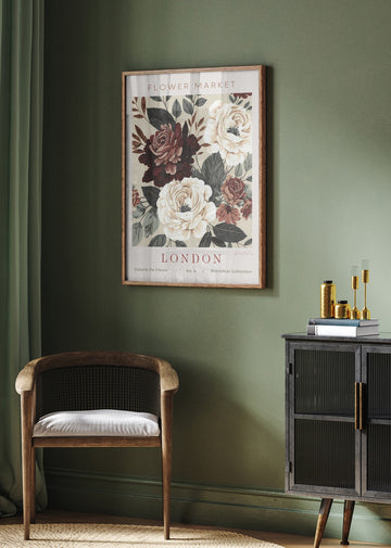 London Flower Market Roses | Poster - Room Interior 2