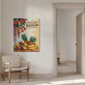 Queensland Tropical Fruit and Flowers | Canvas - Room Interior 1