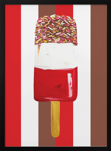 Layered Popsicle With Sprinkles | Poster - Black Metal Frame Interior