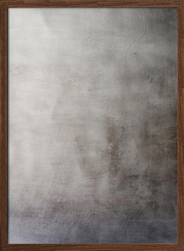 Distressed Gray Wall | Poster - Walnut Frame Interior