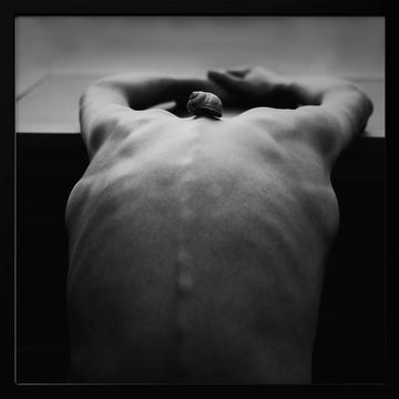Snail on Human Back | Poster - Black Metal Frame Interior