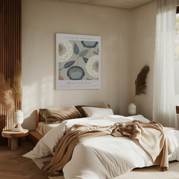 Blue Botanical Bloom | Canvas - Room Interior 2