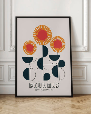 Modern Geometric Sunflowers | Poster - Room Interior 1