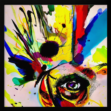 Vibrant Eye Splash | Poster - Black Metal Frame Interior
