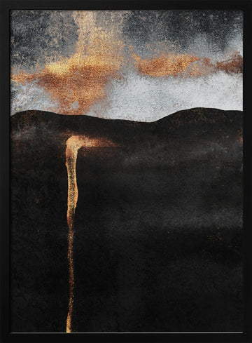 Molten Gold Cascade | Poster - Black Metal Frame Interior