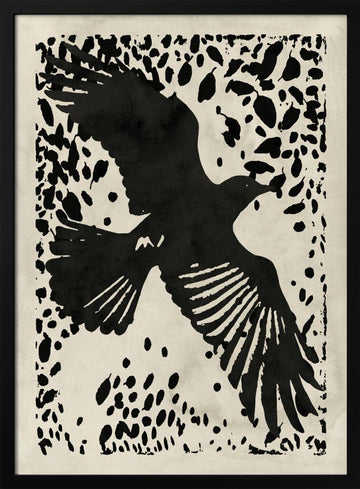 Dark Raven Soaring | Poster - Black Metal Frame Interior