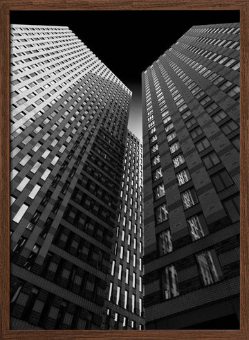 Urban Tower Geometry | Poster - Walnut Frame Interior