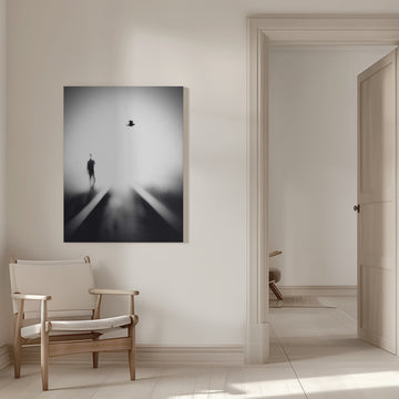 Solitary Man Flying Bird | Canvas - Room Interior 1