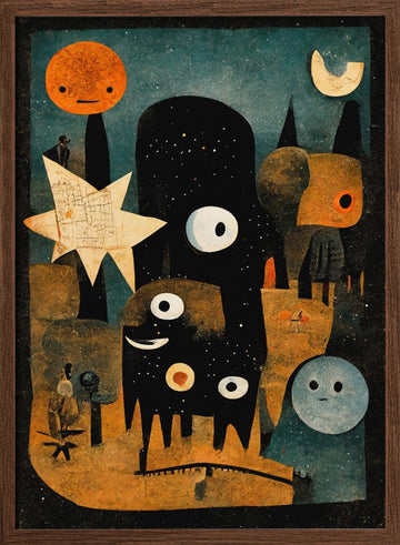 Celestial Creatures | Poster - Walnut Frame Interior