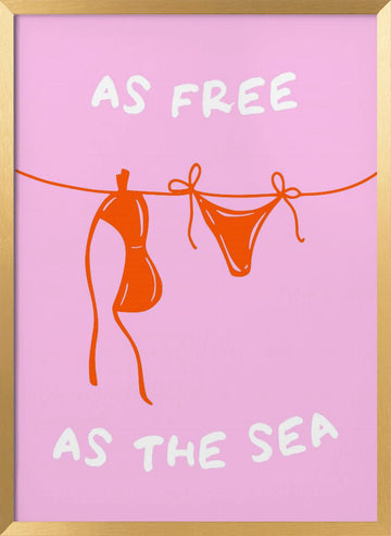 Free As The Sea | Poster - Gold Frame Interior